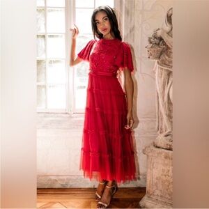 Ivy City Co Red Anastasia Dress Size Small